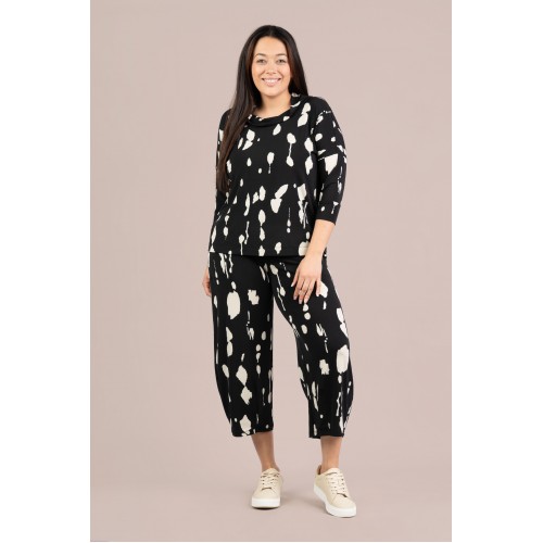 Sympli Narrow Lantern Pant Print Cashew Splatter