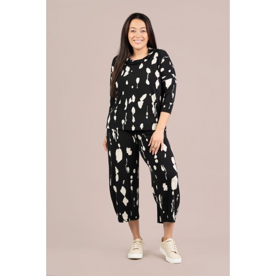 Sympli Narrow Lantern Pant Print Cashew Splatter
