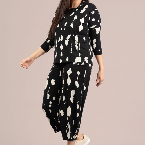 Sympli Narrow Lantern Pant Print Cashew Splatter