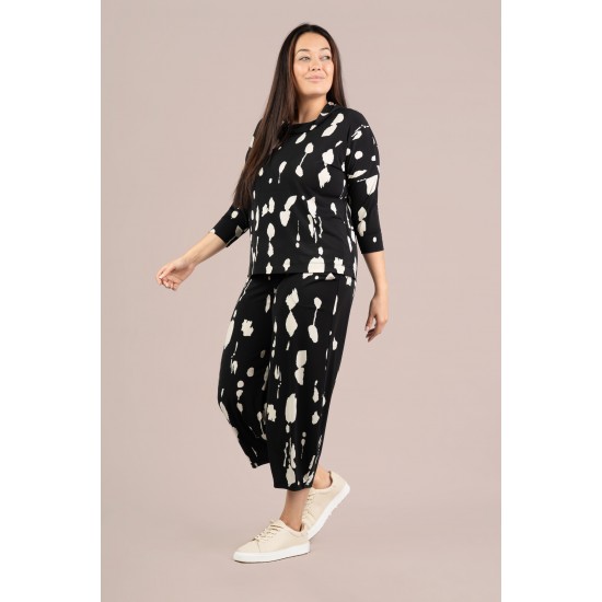 Sympli Narrow Lantern Pant Print Cashew Splatter