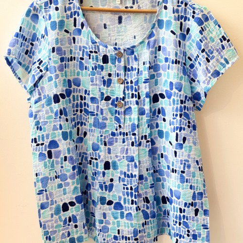 Escape by Habitat - Pleated Pullover - Blue Sea Glass