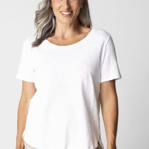 Escape by Habitat - High-Low Short Sleeve Tee - White