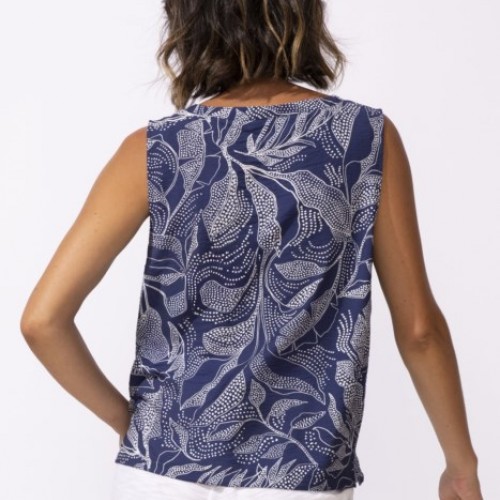 Escape by Habitat - Resort Tank Leaves - Navy