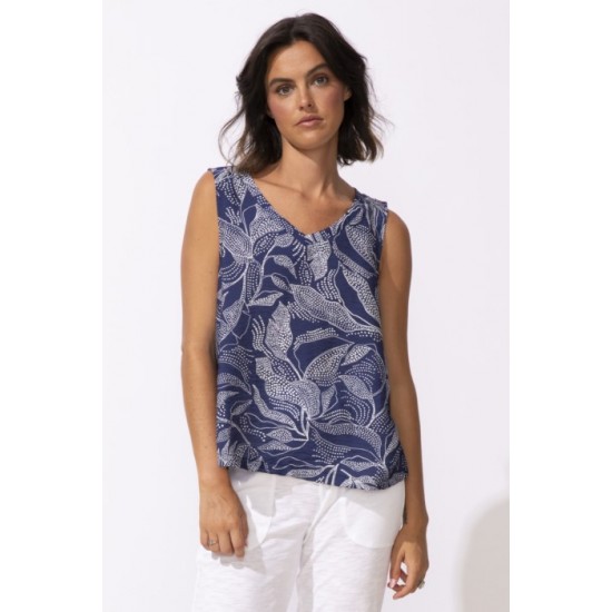 Escape by Habitat - Resort Tank Leaves - Navy