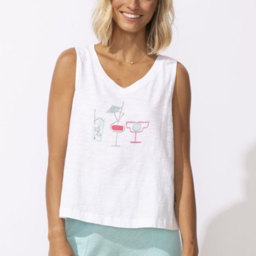 Escape by Habitat - V-Neck Tank - White