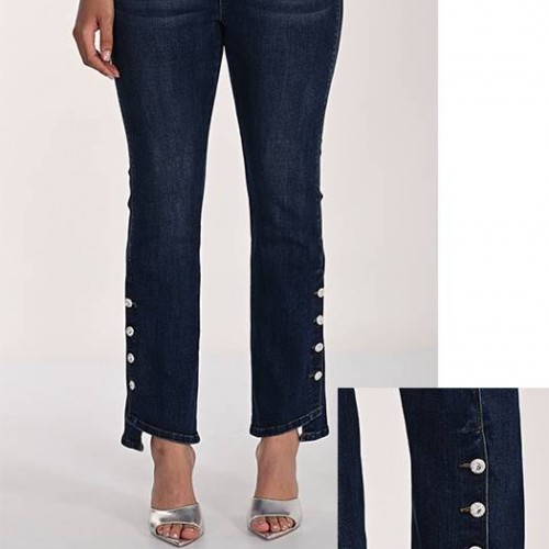 Frank Lyman - Woven Denim Pant #266508 - Dark Blue