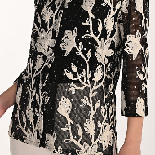 Frank Lyman - Knit Jacket #266205 - Black/Almond