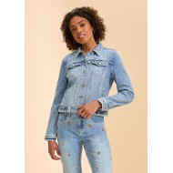 French Dressing - Embroidered Denim Jacket - Pale Wash