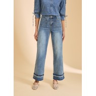 French Dressing - Olivia Cuffed Wide Leg - Light Wash