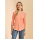 French Dressing - V-Neck Top - Cantaloupe