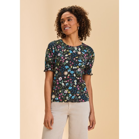 French Dressing - Elbow Puff Sleeve Top - Dark Spring