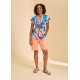 French Dressing - Flutter Sleeve Pintuck Top - Bird of Paradise