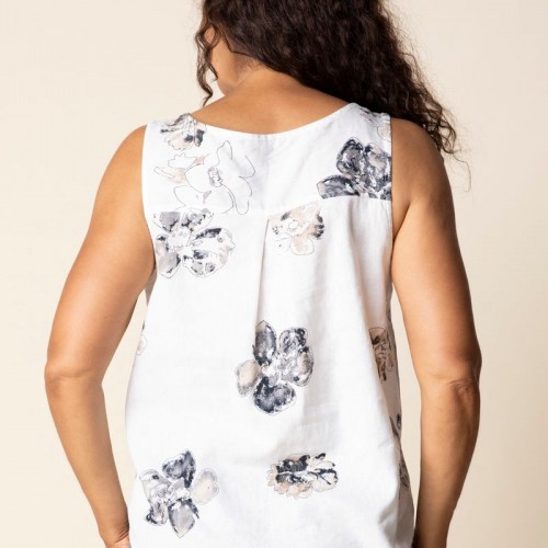 Habitat - Pleat Back Button Tank - White