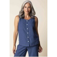 Habitat - Pleat Back Button Tank - Navy