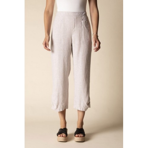 Habitat - Pleat Button Capri - Oatmeal
