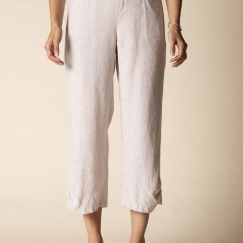 Habitat - Pleat Button Capri - Oatmeal