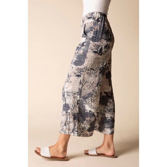 Habitat - Button Hem Crop Pant - Willow