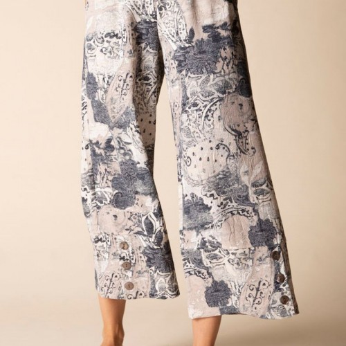 Habitat - Button Hem Crop Pant - Willow