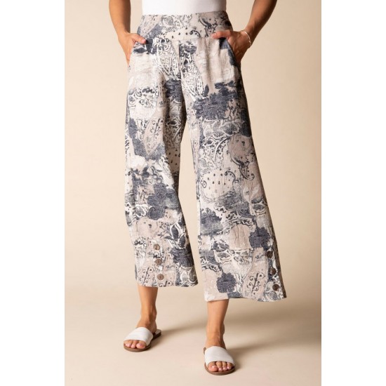 Habitat - Button Hem Crop Pant - Willow