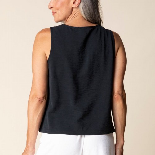 Habitat - Center Shirred Tank - Black
