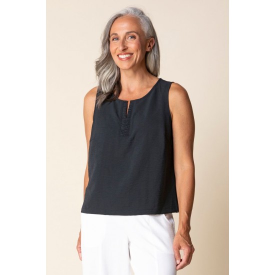 Habitat - Center Shirred Tank - Black