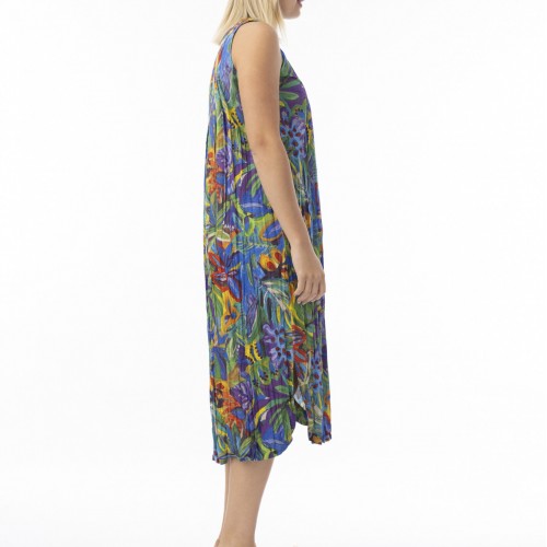 Orientique - Zapallar Sleeveless Round Neck Dress #81-356