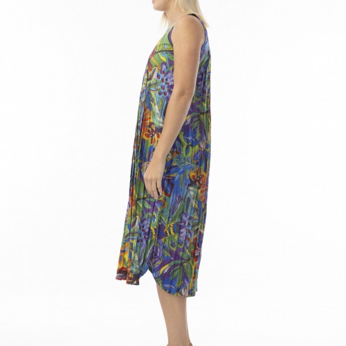 Orientique - Zapallar Sleeveless Round Neck Dress #81-356