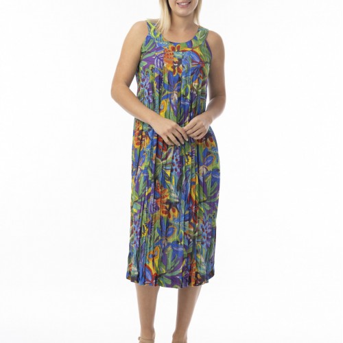 Orientique - Zapallar Sleeveless Round Neck Dress #81-356