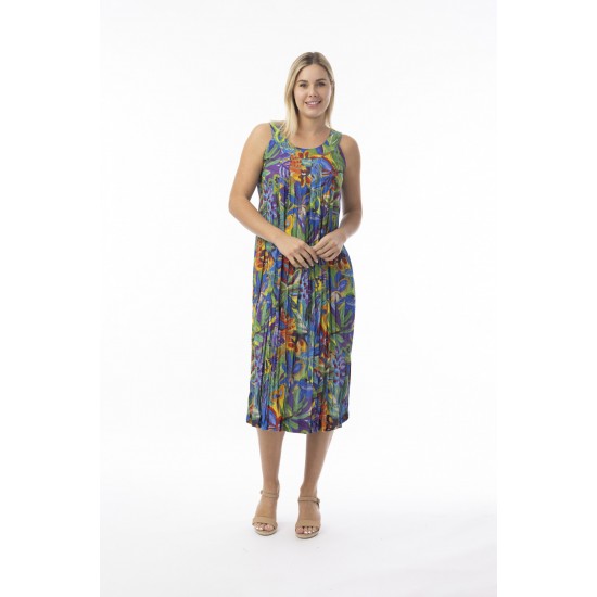 Orientique - Zapallar Sleeveless Round Neck Dress #81-356