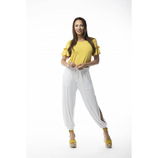 Pure Essence - Harem Pant - White #210-2368