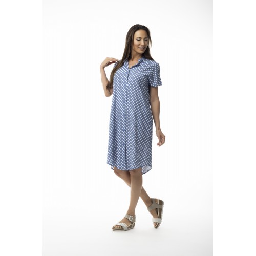 Pure Essence - SS26 Chambray Dot Dress - #649-5092
