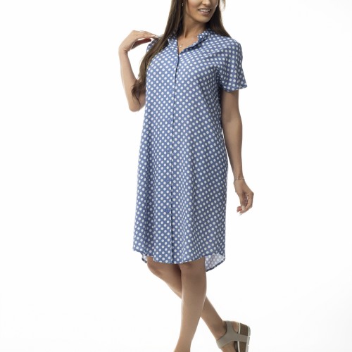 Pure Essence - SS26 Chambray Dot Dress - #649-5092