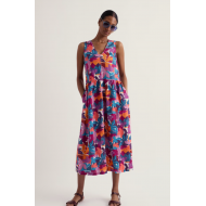 Seasalt - Lowland Heather Dress - Floral Tropic Shapes Chalk