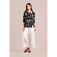 Sympli Go To Classic T Relax 3/4 Sleeve Print Cashew Plaid