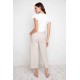 Up! - Linen Effect Techno Wide Leg Crop - Linen