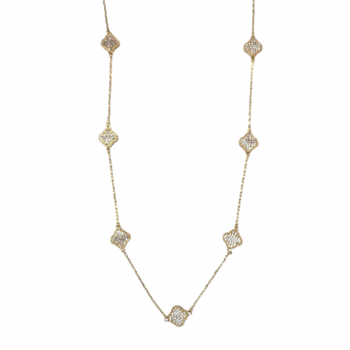 Merx Sofistica Long Necklace - Gold & Crystal/Black
