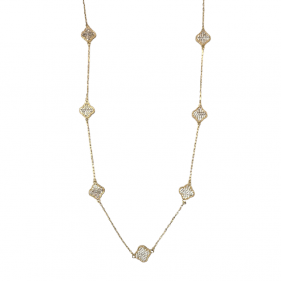 Merx Sofistica Long Necklace - Gold & Crystal/Black