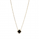 Merx 4 Leaf Clover Pendant Gold #700-124 - Black Stone
