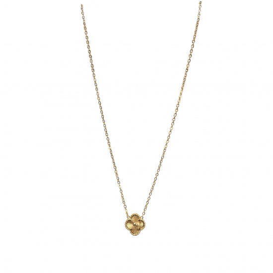 Merx 4 Leaf Clover Pendant Gold #700-125 - Gold Stone