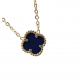 Merx 4 Leaf Clover Pendant Gold #700-145 - Blue Stone