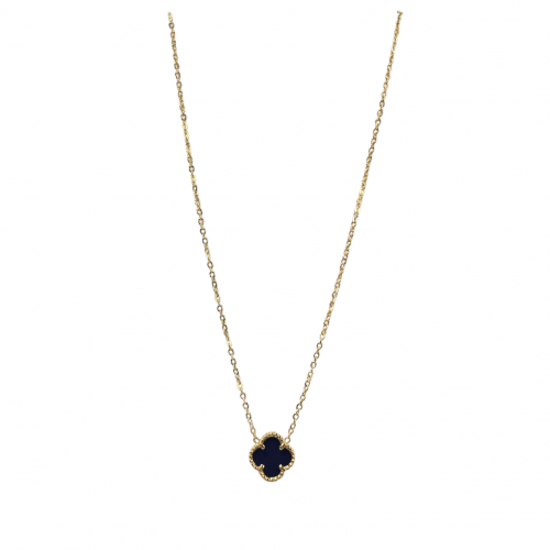 Merx 4 Leaf Clover Pendant Gold #700-145 - Blue Stone