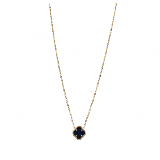 Merx 4 Leaf Clover Pendant Gold #700-145 - Blue Stone