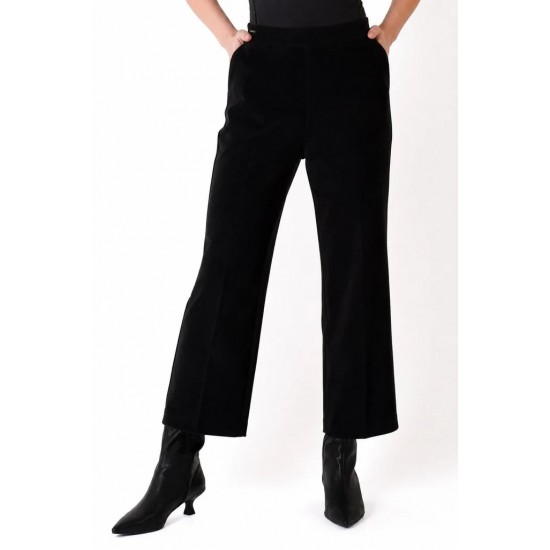 Lisette L - Lightweight Jolie Crepe 30" Wide Leg with Angled Pockets - Black