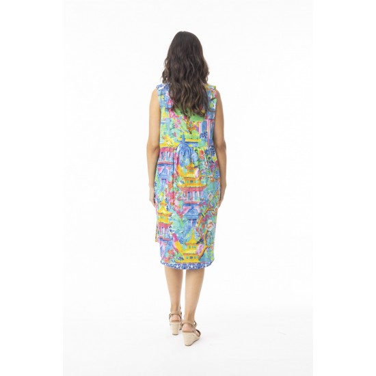Orientique - Okayayma Dress - Shift Side Panel Sleeveless Reversible#40-186