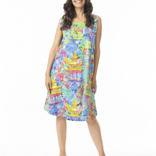 Orientique - Okayayma Dress - Shift Side Panel Sleeveless Reversible#40-186