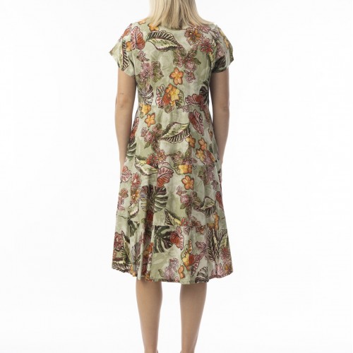 Orientique - Lima Olive Dress - Layers Sleeveless #20-105