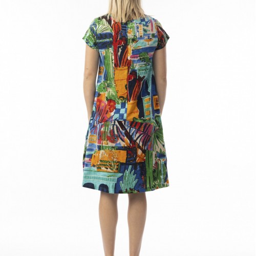 Orientique - Oasis Cotton Dress - Shift Flair Crew #20-152