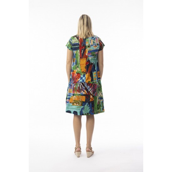 Orientique - Oasis Cotton Dress - Shift Flair Crew #20-152