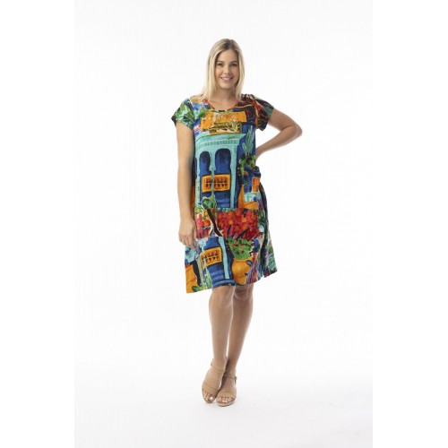 Orientique - Oasis Cotton Dress - Shift Flair Crew #20-152