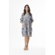 Orientique - Aksharay Navy Dress - Elbow Sleeve #40-221